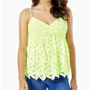 Lilly Pulitzer Mellie Top in Pepino Green - Mambo Eyelet